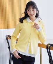 ポロカラーリブ ニット