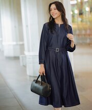 シャンブレーベルテッド ワンピース