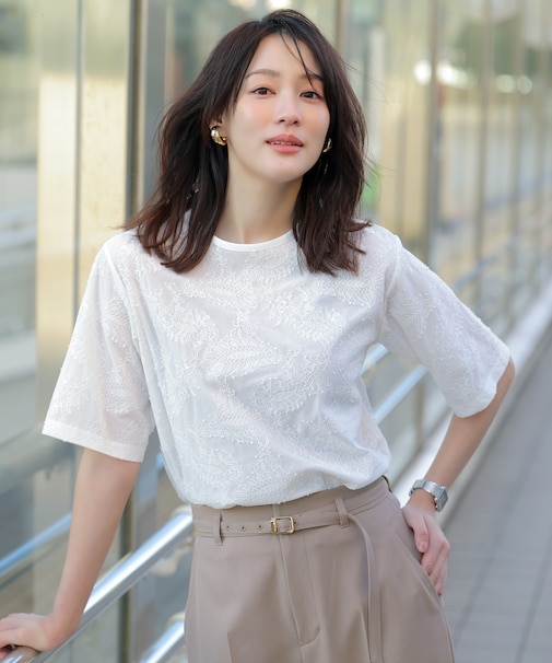 レースクロップド プルオーバー