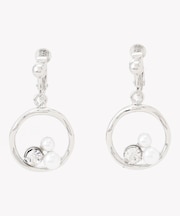 フープパール調ストーン イヤリング