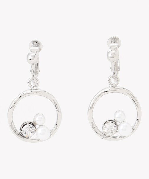 フープパール調ストーン イヤリング