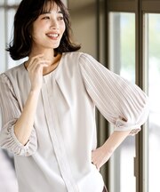 プリーツスリーブ ブラウス