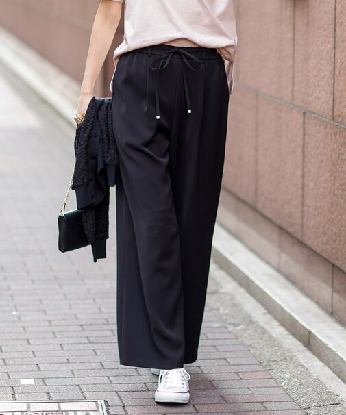 ベルトセットイージー ワイドパンツ