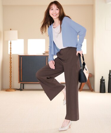 エアリーストレッチ ワイドパンツ