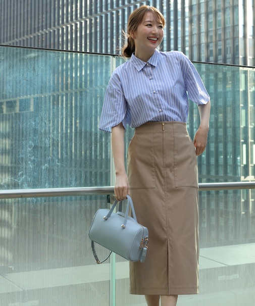 【2WAY】フロントジップタイト スカート