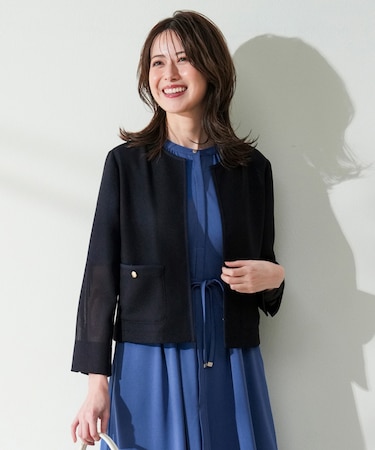 シアーメッシュ ノーカラージャケット