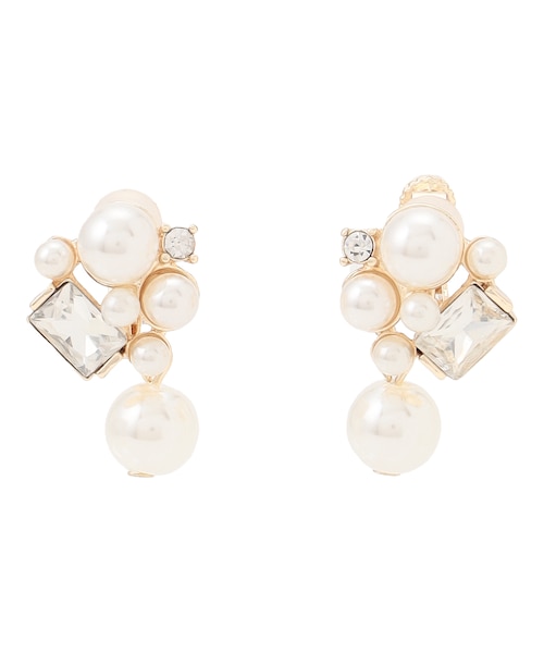 Square Jewel Pearl Earrings