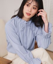 フリルリボン ブラウス