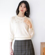ジュエルカシミヤミックスニット プルオーバー