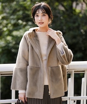 Luxuryフェイクムートン コート