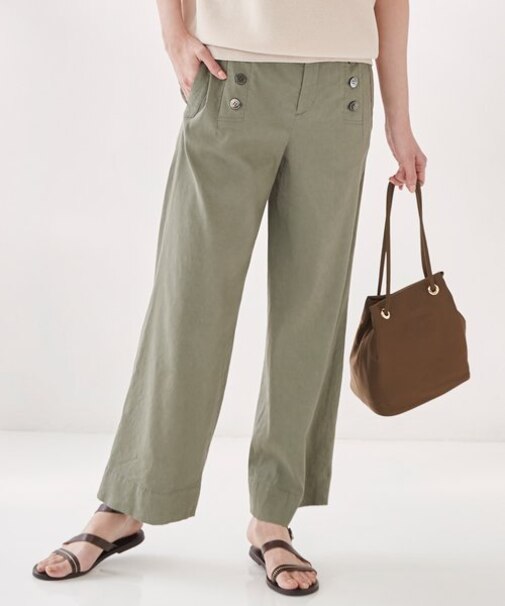 【中村アンさん着用】リネンレーヨンストレッチ マリンパンツ(検索番号K34)