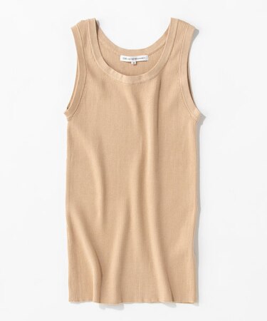 【洗える】サステナブル コットン リブタンクトップ