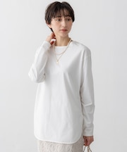 【大好評素材/洗える】コットンベアジャージー ロング Tシャツ
