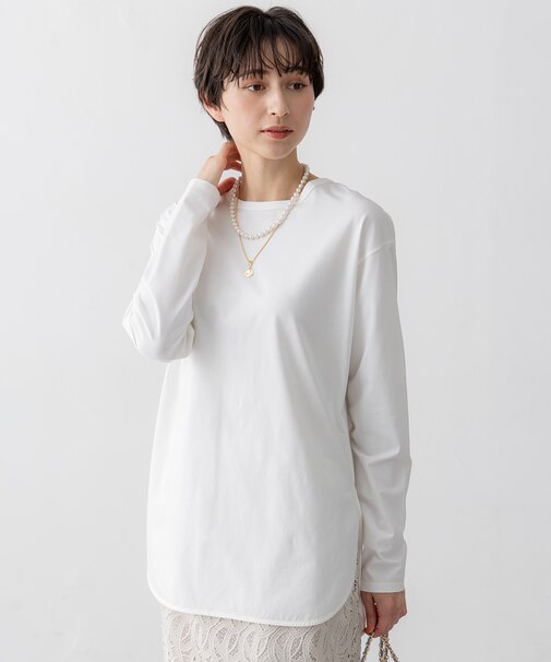 【大好評素材/洗える】コットンベアジャージー ロング Tシャツ
