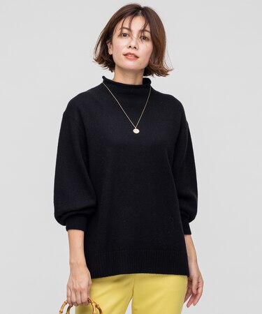 【素敵なあの人掲載】ウールカシミヤブレンドバルキー モックネック ニット