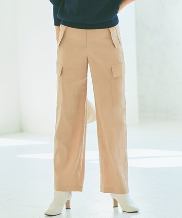 【洗える】キュプラナイロンストレッチ カーゴ パンツ