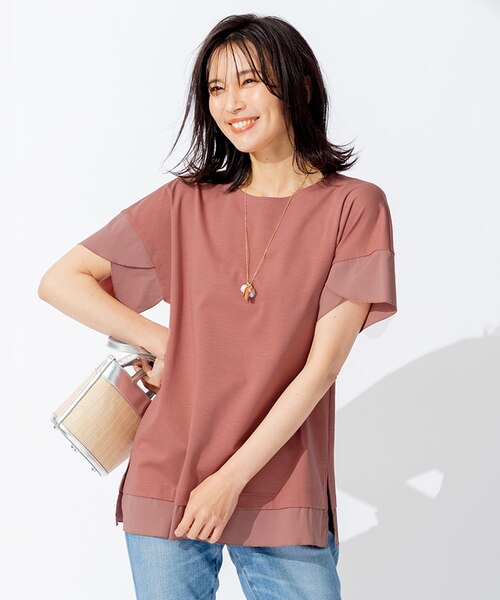 大きいサイズ 23区 ロイヤルクールポンチ半袖Tシャツ(自由区ICBクミキョク) 洗える】ロイヤルクールポンチ 半袖 Tシャツ｜ニジュウサンクの