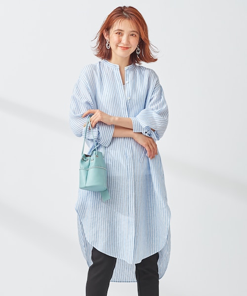 WEB/一部店舗限定】 LIBECO LINEN チュニックシャツ｜ニジュウ