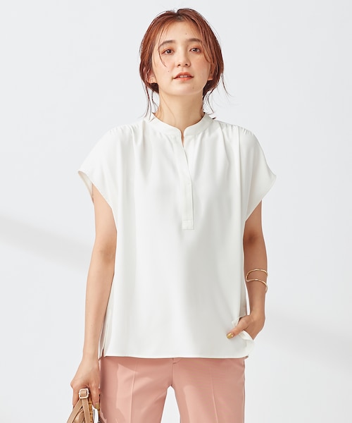 新品未使用　23区バッグサテンジョーゼットブラウス 洗える】バックサテンジョーゼット ブラウス｜ニジュウサンクの