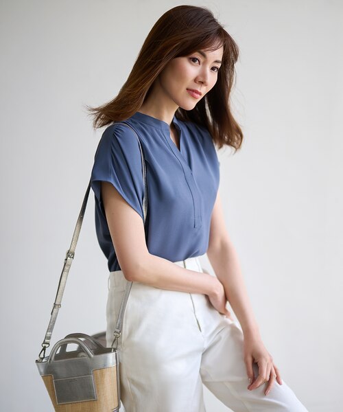 新品未使用　23区バッグサテンジョーゼットブラウス バックサテンジョーゼット ギャザー ブラウス | 23区(23KU