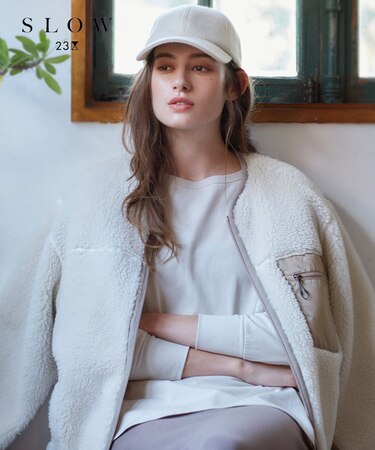 【SLOW】コンパクトシングルジャージー ポンチョ風 Tシャツ