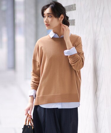 【12色展開/新色追加】ウーステッドウール ビッグシルエット ニット