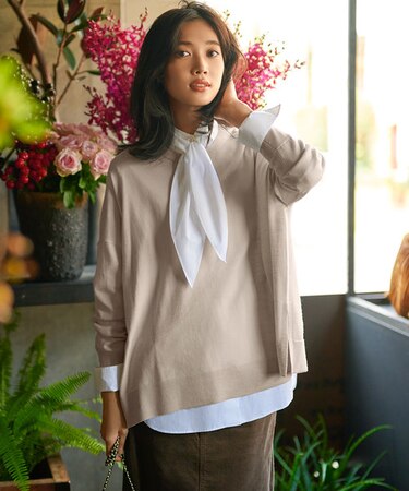 【12色展開/新色追加】ウーステッドウール ビッグシルエット ニット