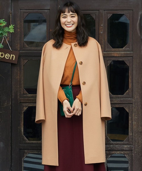 美品✨23区 ウールカシミヤビーバー ノーカラー コート　ライトグレー　38 ウールカシミヤビーバー ノーカラー コート | 23区(23KU) | マルイ