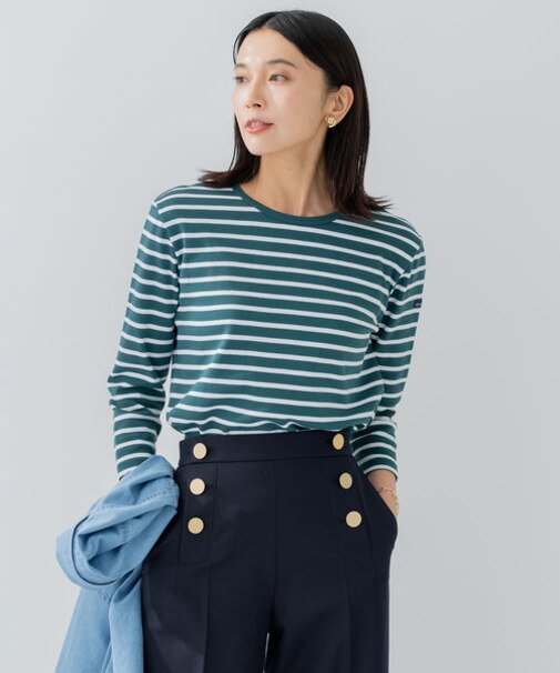 【洗える】Armor-lux スムース ボーダー カットソー