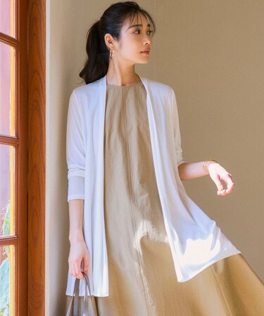 【UVケア/接触冷感】マルチ機能 シアー ロング カーディガン