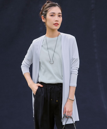 【UVケア/接触冷感】マルチ機能 シアー ロング カーディガン