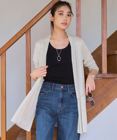 【UVケア/接触冷感】マルチ機能 シアー ロング カーディガン