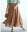 【洗える】グロッシーボイル タック スカート