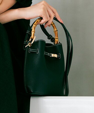 バンブーハンドルミニショルダーバッグ