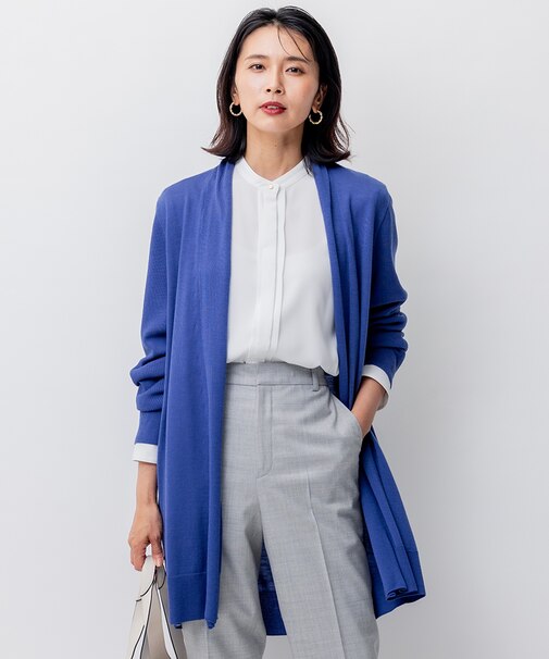 【洗える】サステナブルウール ショールカラー カーディガン