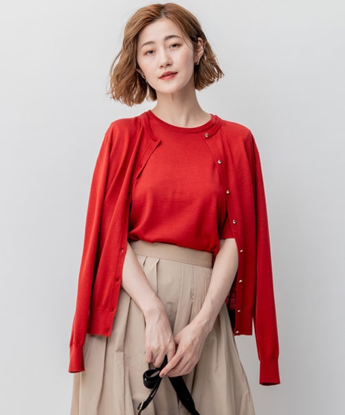 【洗える/アンサンブル対応】サステナブルウール カーディガン