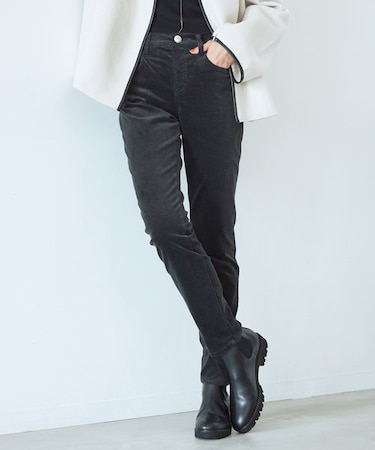 【洗える】23区DENIM ベルベットストレッチ スキニーパンツ