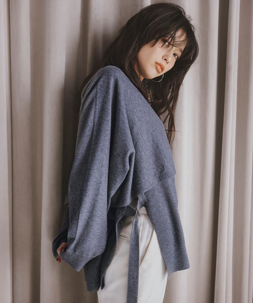 新品【23区】洗える オータムシャイニーニット ライトグレー icb/自由