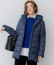 【新色追加/洗える/撥水加工】シレータフタ ミドル丈 ダウンコート