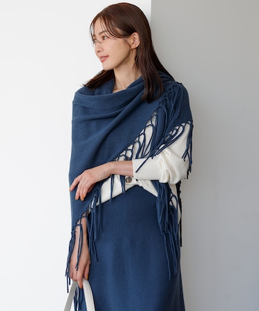 ウールカシミヤ トライアングル ストール