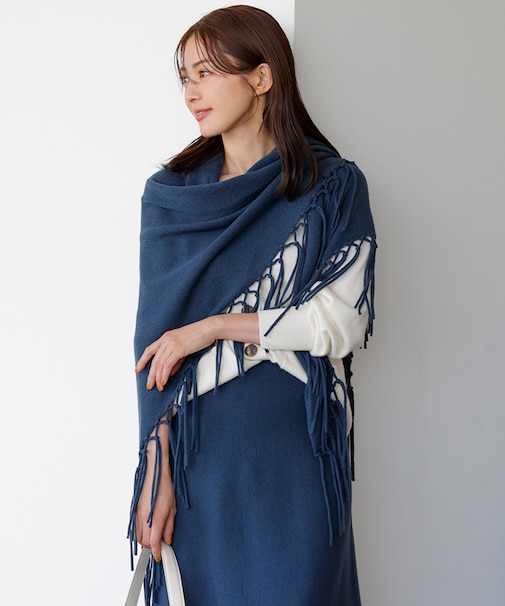 ウールカシミヤ トライアングル ストール