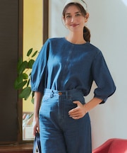 【Oggi4月号掲載/洗える】23区DENIM ライトダンガリー ブラウス