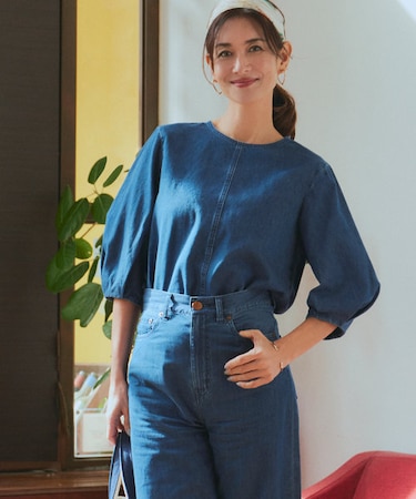 【Oggi4月号掲載/洗える】23区DENIM ライトダンガリー ブラウス