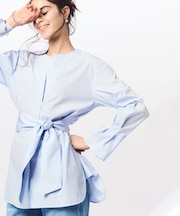 CANCLINI スキッパーベルト付き ブラウス