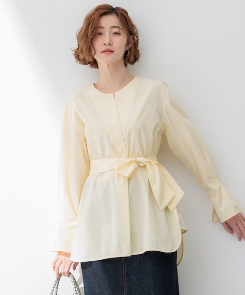 CANCLINI スキッパーベルト付き ブラウス