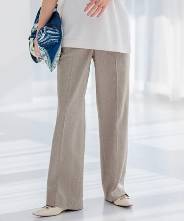 【セットアップ対応】リネン ミックスツイード   マリン パンツ