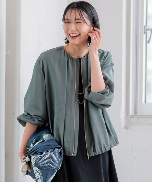 23区 ニジュウサンク シアータンブラー ブルゾン アウター 38 23区(ニジュウサンク)の【速乾性/接触冷感】シアータンブラー