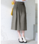 【洗える】リネンレーヨンストレッチ タック スカート