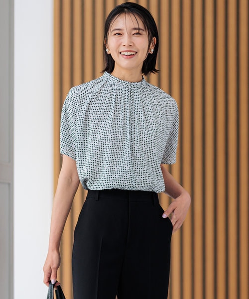 ウール／ポリエステル ブラックウォッチ クロップド シャツジャケット