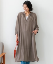 【洗える】スクエアチェーンプリント ワンピース